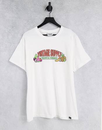 Vintage Supply sports club t-shirt in white