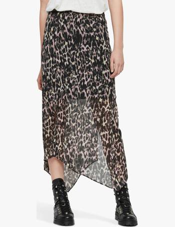 All saints clearance leopard print skirt