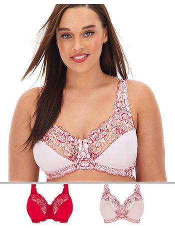 Shapely Figures Non-Wired Blush & White Bras Size 36G Brand New