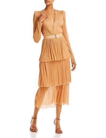 Sabina Musayev Alpha Pleated Knit Layered Maxi Dress