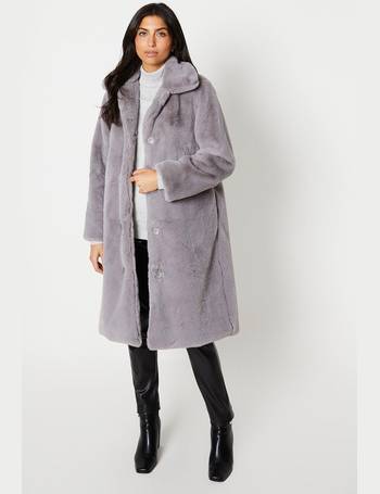 Wallis grey faux hot sale wool military coat