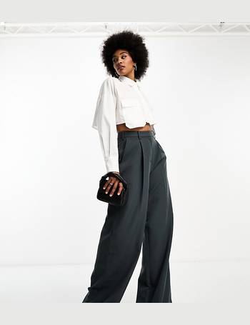 ASOS DESIGN Tall wide leg disco pant with puddle hem in black - BLACK