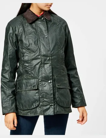 barbour vonn wax parka coat in fern