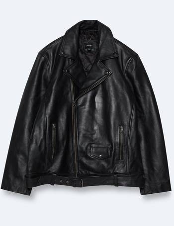 Plus Size Fringe Real Leather Biker Jacket