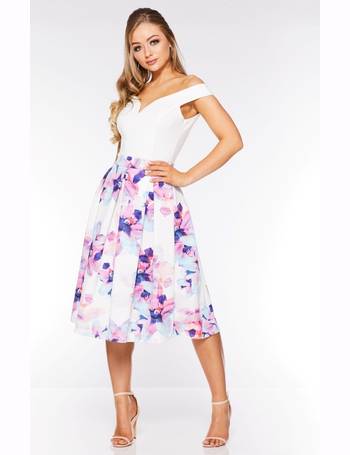 quiz navy and pink floral tea dress