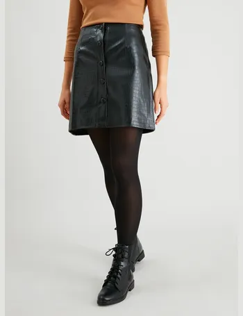 Black leather 2025 skirt tu