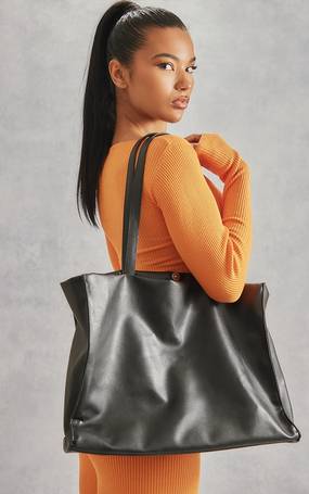 Women's Prettylittlething Black Tote Bag