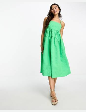 Monki tube dress in lime green