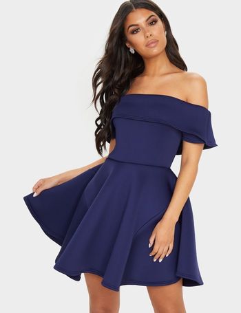 Bonded scuba hotsell bardot skater dress