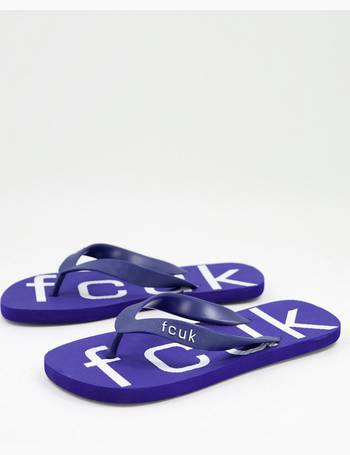 French Connection FCUK Mens Playa Pool Slide Sandals Marine Navy RRPÂ£29.99
