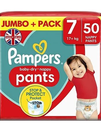 Pampers Baby-Dry Size 3, 50 Nappies, 6kg-10kg, Essential Pack