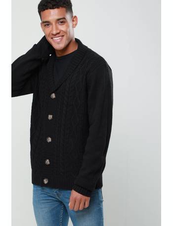 Threadbare Mens Voyager Shawl Sweater Luxury Button Through Knitted Jumper 