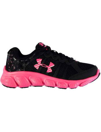 Under Armour GGS Micro G Juniors Girls Trainers Black Pink Running Sneakers UK 3 