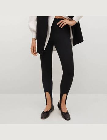 Mango leather look high waisted legging in black