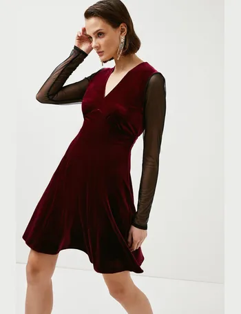 debenhams red velvet dress