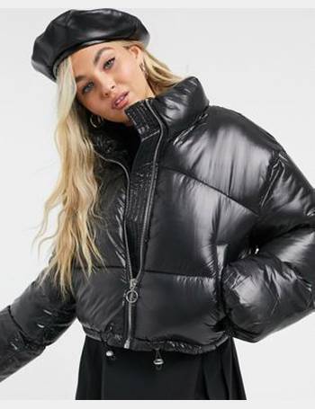 bershka black puffer jacket women's