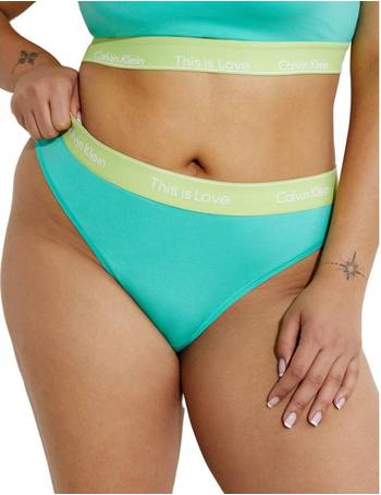Calvin Klein Plus Size Reimagined Pride cotton blend thong in