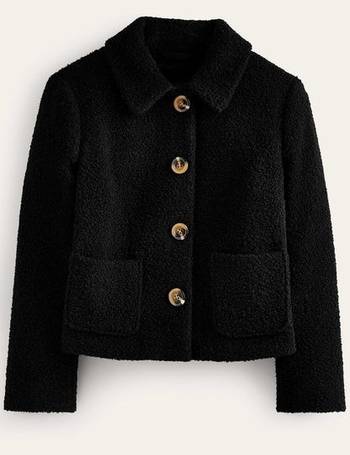 Textured Fitted Cropped Jacket - Black