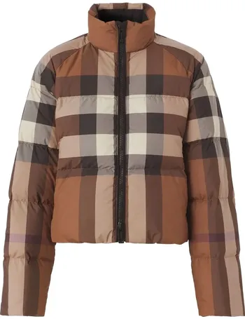 burberry hemsworth checked puffer jacket