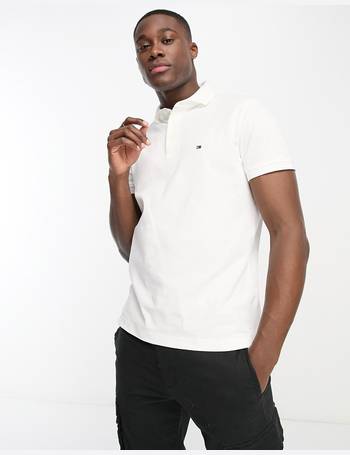 Tommy Hilfiger 1985 contrast collar regular fit polo shirt in white