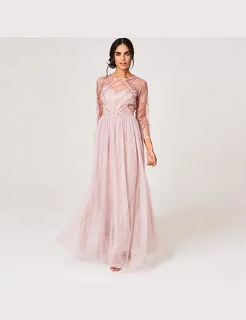 little mistress mesh top maxi dress