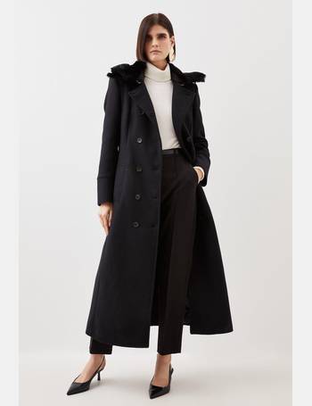 Italian Wool Blend Belted Double Breasted Coat