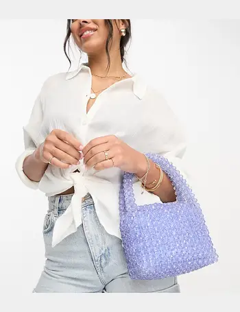 Labelrail x Pose and Repeat mini shoulder bag in glitter denim with pink  strap