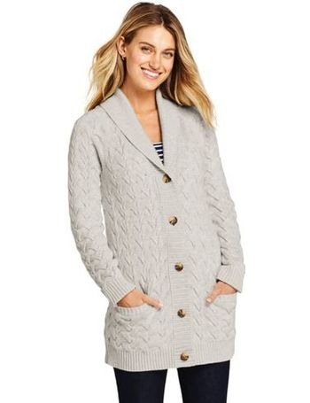 lands end shawl collar cardigan