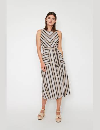 warehouse stripe linen dress