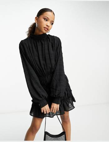 In The Style x Lorna Luxe high neck ruffle detail mini dress in