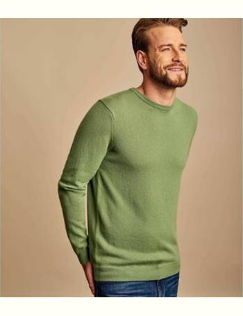 WoolOvers Mens Cashmere and Merino Crew Neck Knitted Jumper 