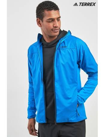 adidas mens terrex climaheat agravic down hooded jacket blue night