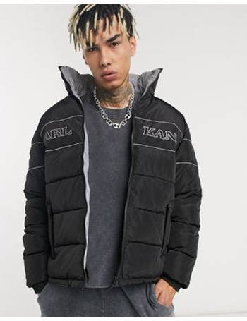 karl kani retro hooded twill bomber jacket