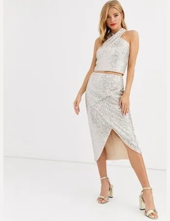 Lipsy premium brushed shop sequin midi skirt