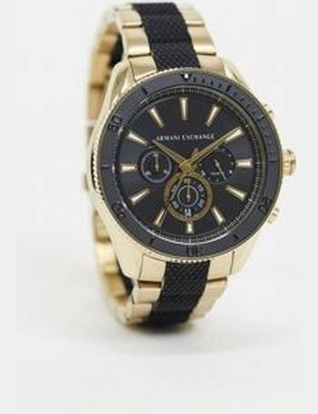 armani exchange men's gold plated steel bracelet watch