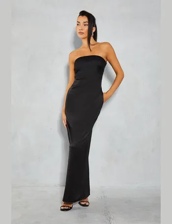 Premium Satin Cowl Neck Diamante Backless Maxi Dress