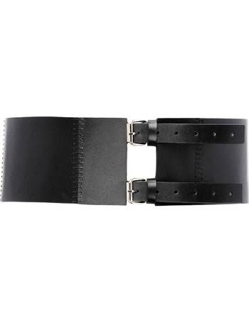 Wide Black Leather Peplum Belt by PLIK x HAYA