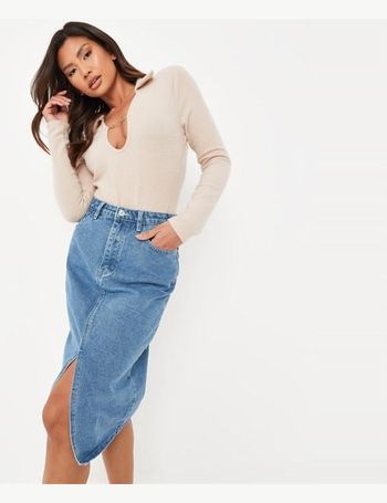 Denim midi 2025 skirt missguided