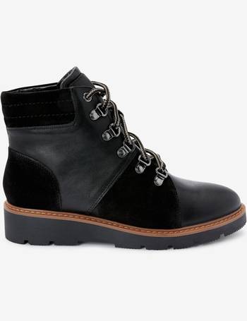 Piera Black Lace-Up Studded Ankle Boots
