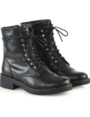 bessie black military boots