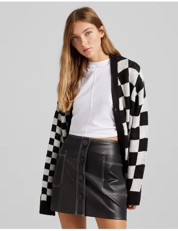 leather pleated skirt bershka
