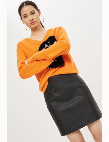 high waisted leather skirt topshop