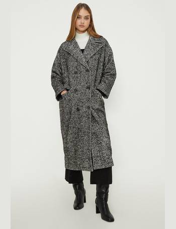 Plus Herringbone Double Breasted Wool Coat