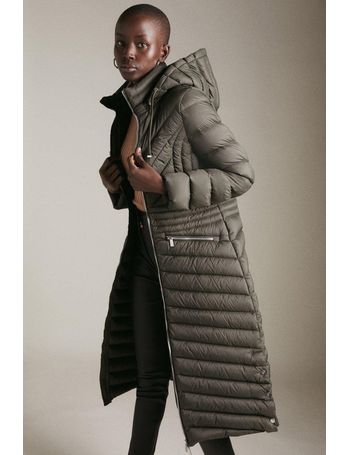 down filled packable long hooded coat