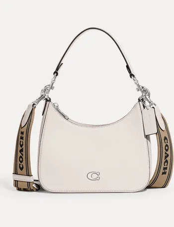 White Pebbled Leather Jes Crossbody Bag - BrandAlley