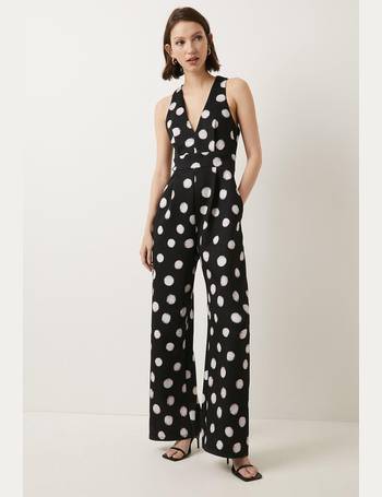 Oasis glitter jumpsuit with twist front in black
