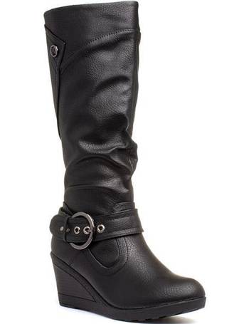 shoe zone wedge boots
