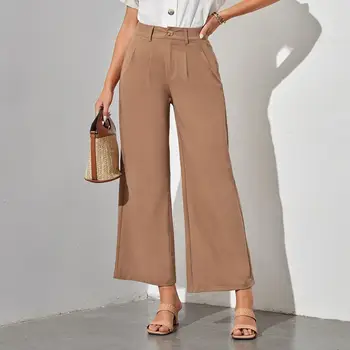SHEIN Fold Pleated Tailor Pants  Elegant pants outfit, Brown