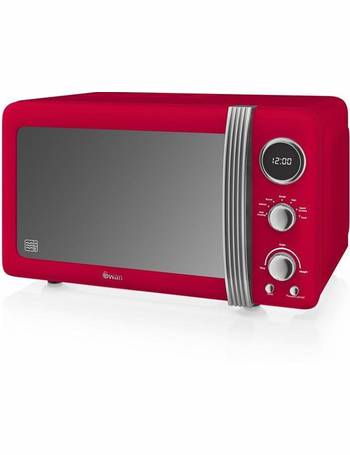 swan sm22030rn retro digital microwave 800 w red