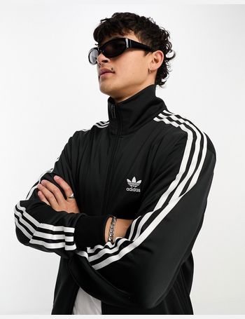 adidas Originals Firebird track top in black & white